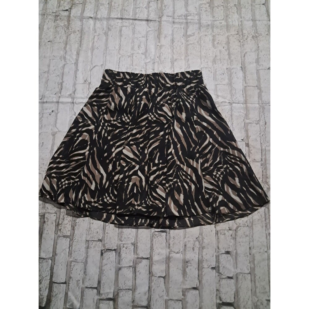 Alfani Petite Small Women's Black Skirt Elastic Waist Flowy Lined Knee Length